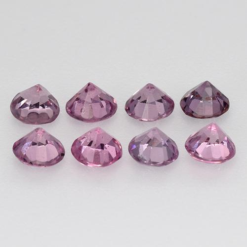 1.27カラットの天然赤みがかった紫スピネル（3.22 mm・ラウンドカット）