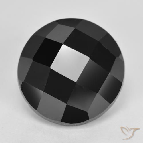 7.53ct 天然 ブラック スピネル, ラウンド, オペーク