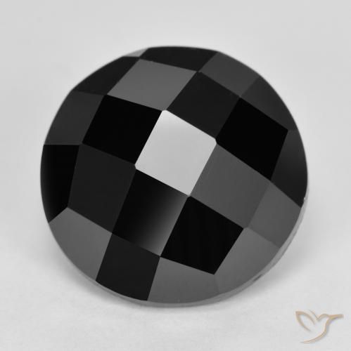 7.27ct 天然 ブラック スピネル, ラウンド, オペーク