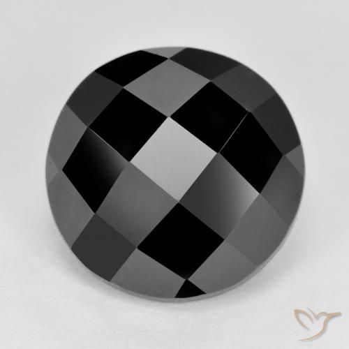 6.87カラットの天然黒スピネル（11.84 mm・ラウンドカット）