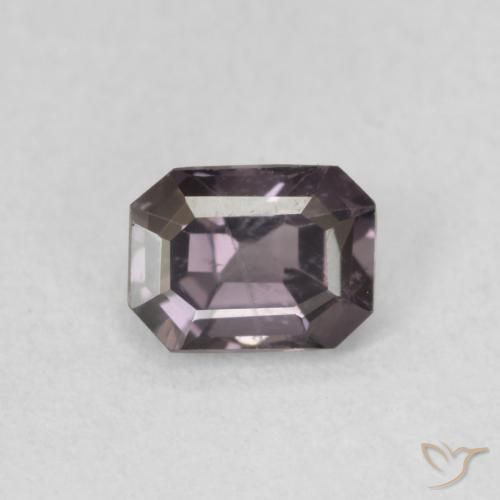 0.58ct 天然 Dark Grey Purple スピネル, エメラルドカット, VVS-VS
