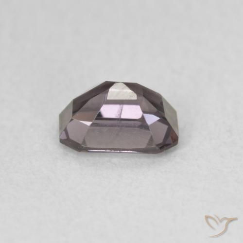 0.58カラットの天然Dark Grey Purpleスピネル、八角形 / エメラルドカット、VVS-VS
