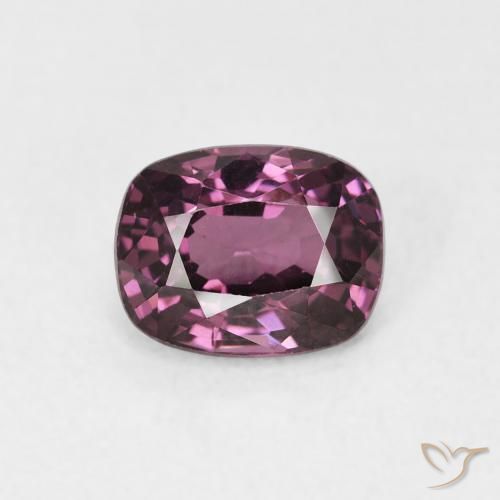 1.24ct 天然 赤みがかったパープル スピネル, クッション, VVS-VS