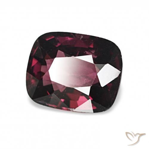 1.14カラットの天然ディープパープルスピネル、クッションカット、VVS