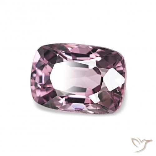 1.13カラットの天然濃いモーブトーンスピネル、クッションカット、VVS