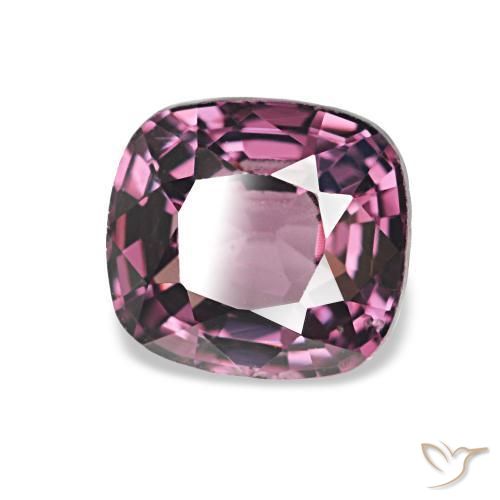 1.18カラットの天然プラムパープルスピネル、クッションカット、VS