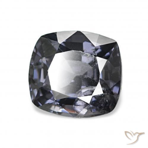 1.57カラットの天然ダークシルバースピネル、クッションカット、VS