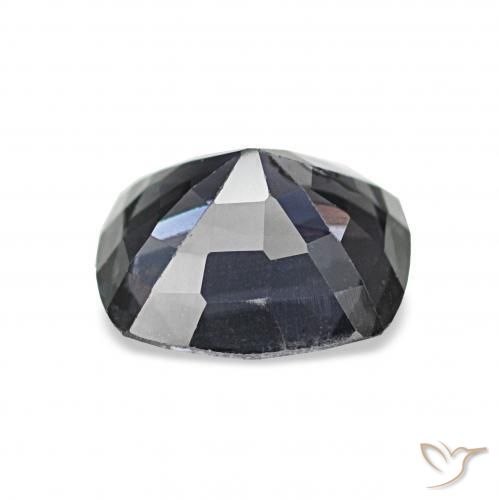 1.57カラットの天然ダークシルバースピネル、クッションカット、VS