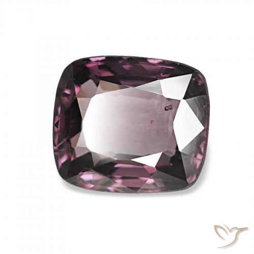 1.76カラットの天然ダークパープルスピネル、クッションカット、VS