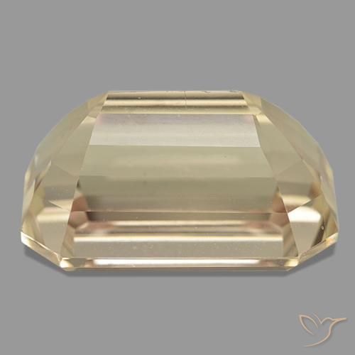 47.04カラットの天然Light Neutral Orangeスポジュメン（24.3×16.3 mm・エメラルドカット）