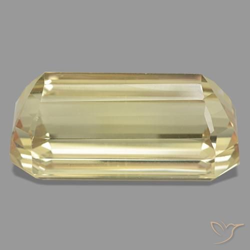 122.78カラットの天然ライトオレンジスポジュメン（37.6×18.8 mm・エメラルドカット）