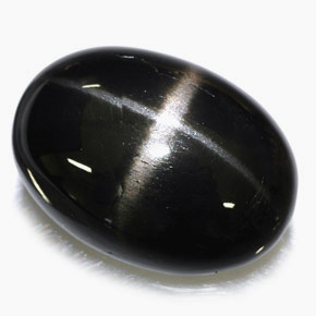 39.09カラットの天然黒スターダイオプサイド（25.1×18 mm・オーバルカット）