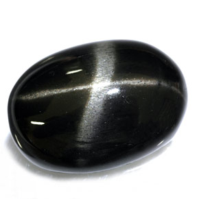 26.40カラットの天然黒スターダイオプサイド（22.1×16.1 mm・オーバルカット）