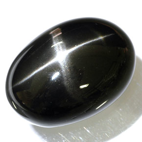 48.47カラットの天然黒スターダイオプサイド（25.3×18.3 mm・オーバルカット）