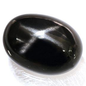 34.95カラットの天然黒スターダイオプサイド（22.2×16.1 mm・オーバルカット）