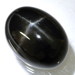 24.45カラットの天然黒スターダイオプサイド（20.1×15 mm・オーバルカット）