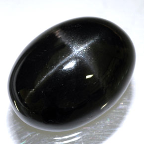 24.45カラットの天然黒スターダイオプサイド（20.1×15 mm・オーバルカット）