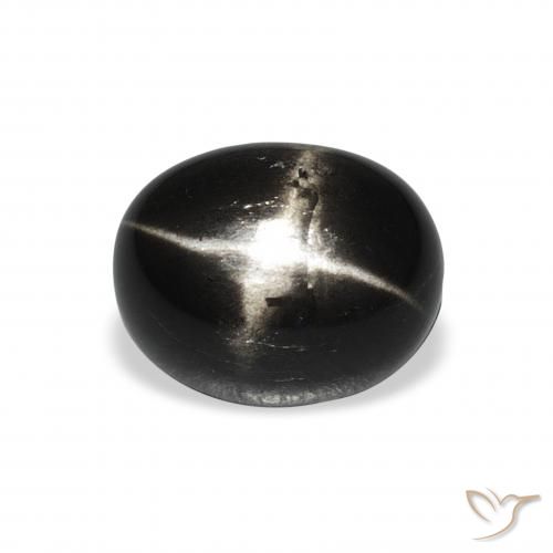 4.73ct 天然 ブラック スターディオプサイド, 楕円形, オペーク