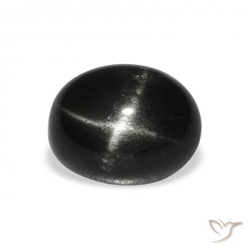 4.68ct 天然 ブラック スターディオプサイド, 楕円形, オペーク