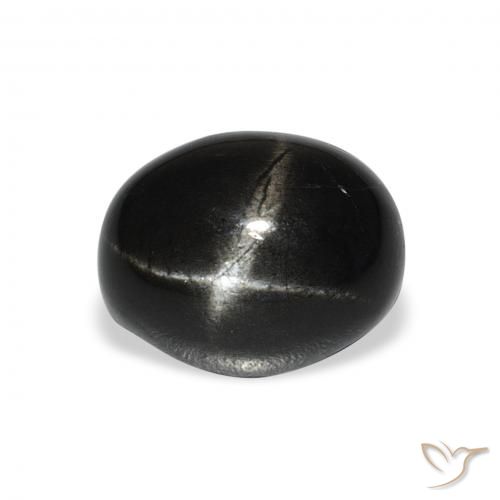 5.55ct 天然 ブラック スターディオプサイド, 楕円形, オペーク