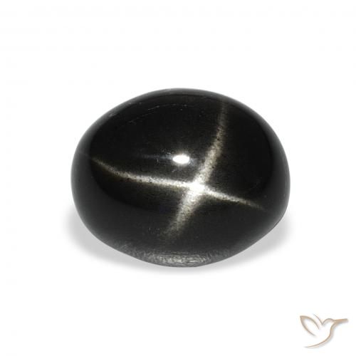 5.51ct 天然 ブラック スターディオプサイド, 楕円形, オペーク