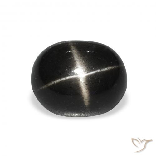 4.60ct 天然 ブラック スターディオプサイド, 楕円形, オペーク