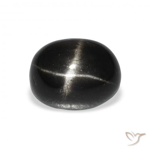 5.88ct 天然 ブラック スターディオプサイド, 楕円形, オペーク