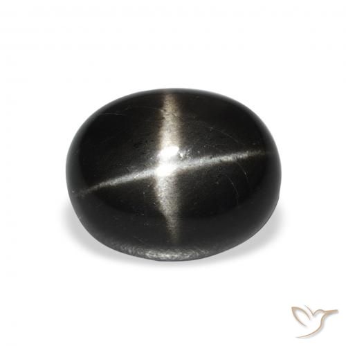 4.45ct 天然 ブラック スターディオプサイド, 楕円形, オペーク