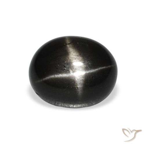 4.62ct 天然 ブラック スターディオプサイド, 楕円形, オペーク