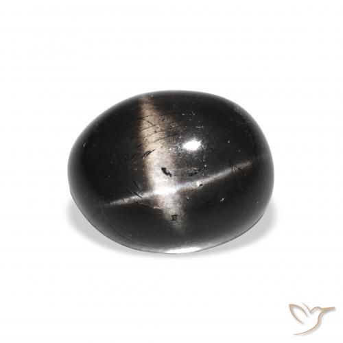 4.81ct 天然 ブラック スターディオプサイド, 楕円形, オペーク