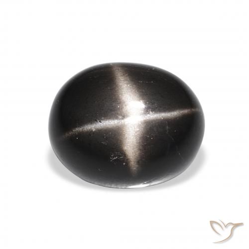 4.85ct 天然 ブラック スターディオプサイド, 楕円形, オペーク