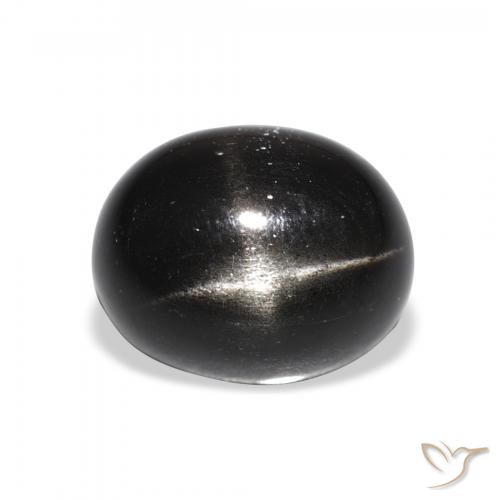 5.95ct 天然 ブラック スターディオプサイド, 楕円形, オペーク