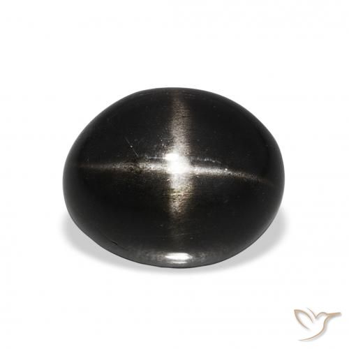 5.45ct 天然 ブラック スターディオプサイド, 楕円形, オペーク