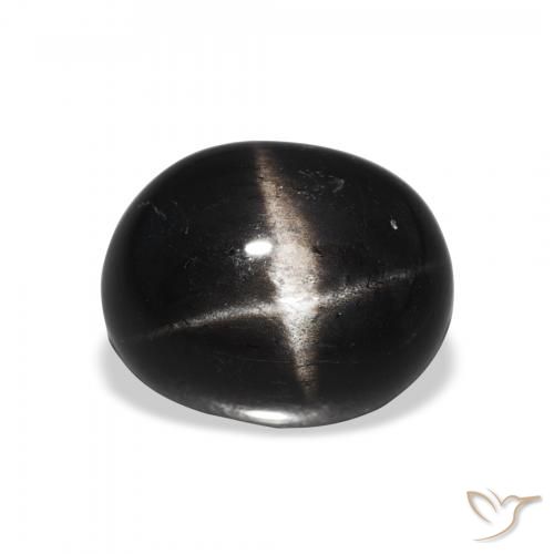 4.61ct 天然 ブラック スターディオプサイド, 楕円形, オペーク