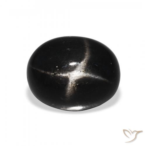 5.70ct 天然 ブラック スターディオプサイド, 楕円形, オペーク