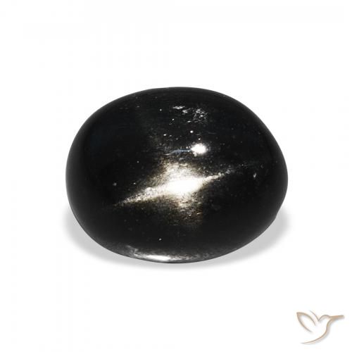 4.36ct 天然 ブラック スターディオプサイド, 楕円形, オペーク