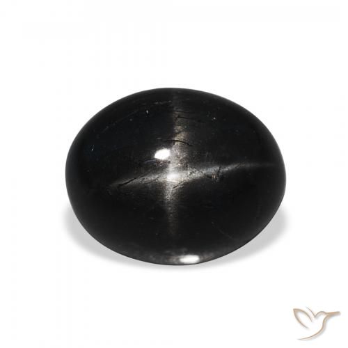 4.42ct 天然 ブラック スターディオプサイド, 楕円形, オペーク