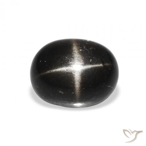 3.85ct 天然 ブラック スターディオプサイド, 楕円形, オペーク