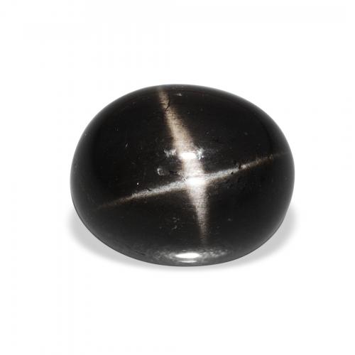 5.95ct 天然 ブラック スターディオプサイド, 楕円形, オペーク