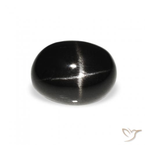 1.44ct 天然 ブラック スターディオプサイド, 楕円形, オペーク
