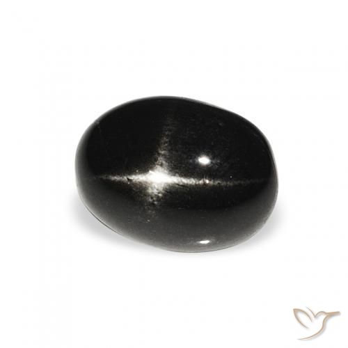 1.59ct 天然 ブラック スターディオプサイド, 楕円形, オペーク