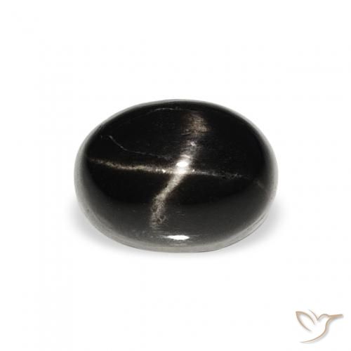 1.77ct 天然 ブラック スターディオプサイド, 楕円形, オペーク
