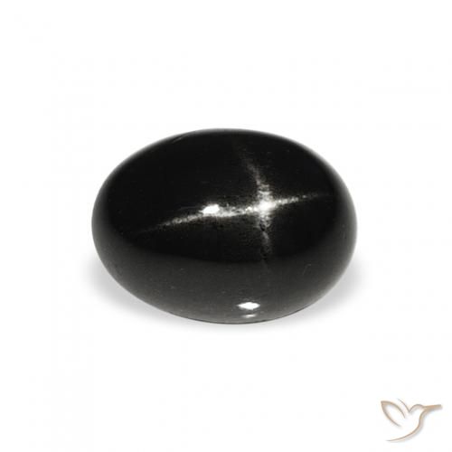 1.34ct 天然 ブラック スターディオプサイド, 楕円形, オペーク