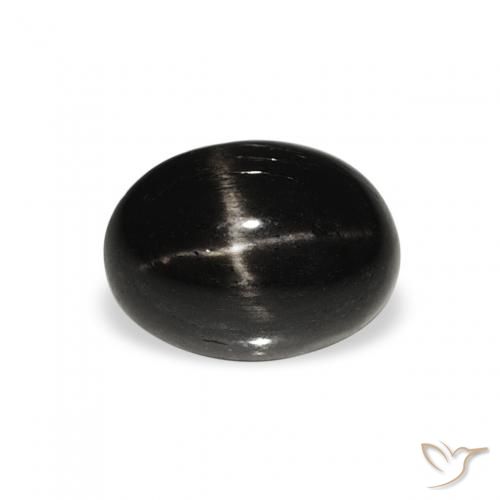 1.33ct 天然 ブラック スターディオプサイド, 楕円形, オペーク