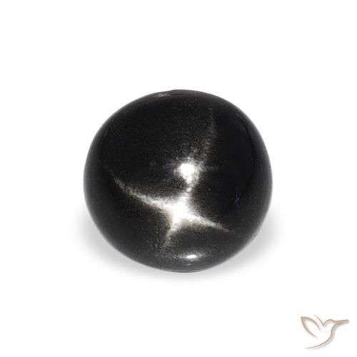 1.54ct 天然 ブラック スターディオプサイド, ラウンド, オペーク