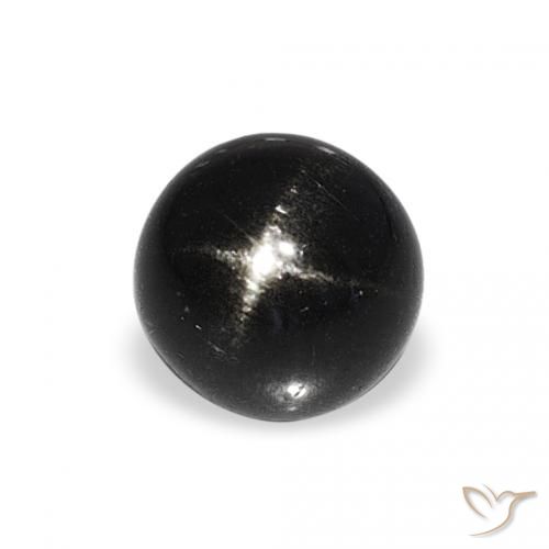 1.66ct 天然 ブラック スターディオプサイド, ラウンド, オペーク