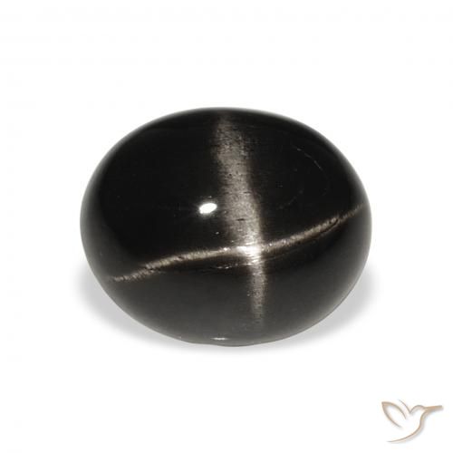5.80ct 天然 ブラック スターディオプサイド, 楕円形, オペーク