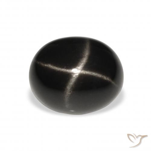 6.62ct 天然 ブラック スターディオプサイド, 楕円形, オペーク