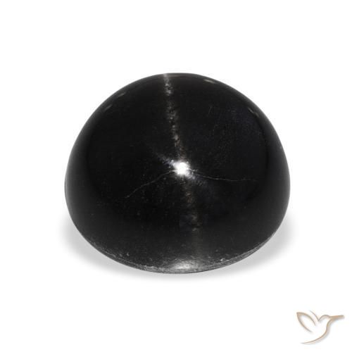 7.90カラットの天然ブラックスターディオプサイド、ラウンドカット、オペーク