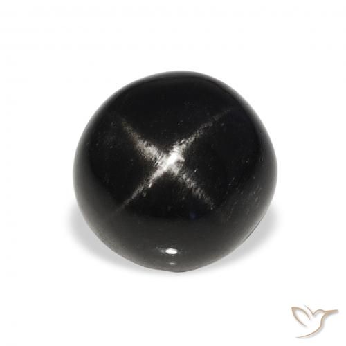 7.35ct 天然 ブラック スターディオプサイド, ラウンド, オペーク